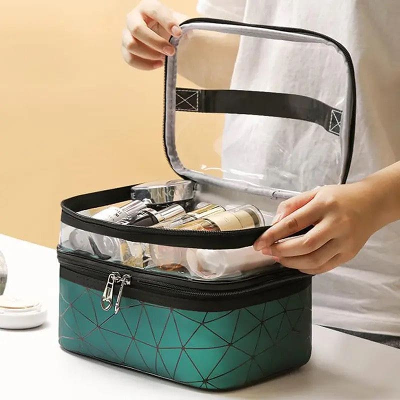 Dual Transparent Cosmetic Bag, Women Make Up Case, Big Capacity Travel Makeup Organizer, Toiletry Beauty Storage, Portable Women Makeup Bag, Travel Carrying Bag, Cosmetic Storage Bag, Dual Zipper Wash Beauty Pouch Dual Transparent Cosmetic Bag, Women Make Up Case, Big Capacity Travel Makeup Organizer, Toiletry Beauty Storage, Portable Women Makeup Bag, Travel Carrying Bag, Cosmetic Storage Bag, Dual Zipper Wash Beauty Pouch